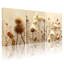 Ensemble de 3 tableaux sur toile tendue représentant des fleurs séchées et des plantes-1124333019