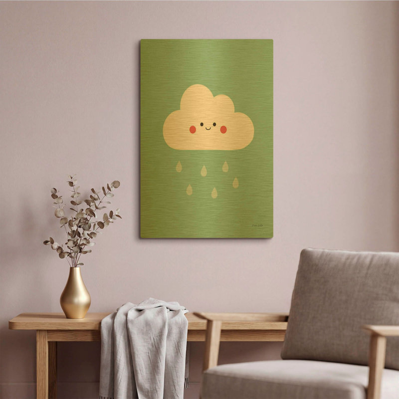 «Happy Cloud II» par Ann Kelle, art mural en métal doré, 16 po x 24 po, 16 po x 24 po