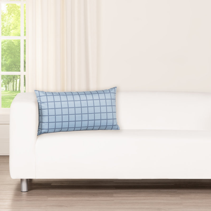 Coussin Mini Grid, Plumes, 21 po x 12 po, Royal