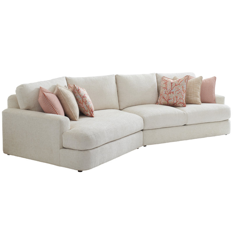 White Linen Two-Piece Corner Sectional Sofa