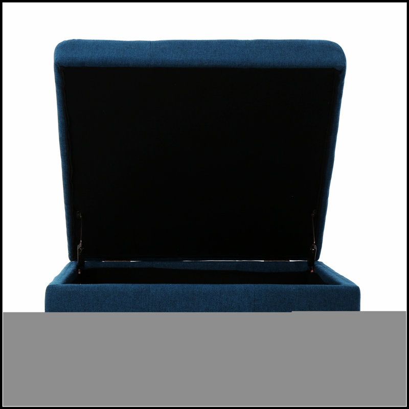 Repose-pieds de rangement capitonné avec charnières à pression Larkin, parfait pour les espaces de vie élégants et fonctionnels