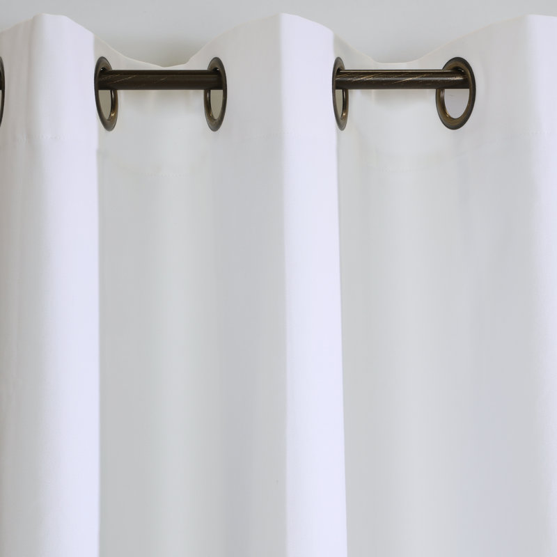 Mcgowen 100% Cotton Solid Room Darkening Thermal Grommet Curtain Panels, 40" W x 63" L, White
