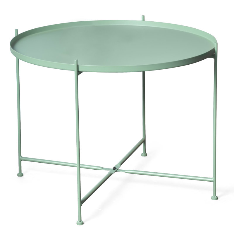 Table de bout en acier Agassi, H 21,6 po x l 27,55 po x P 27,55 po, Vert