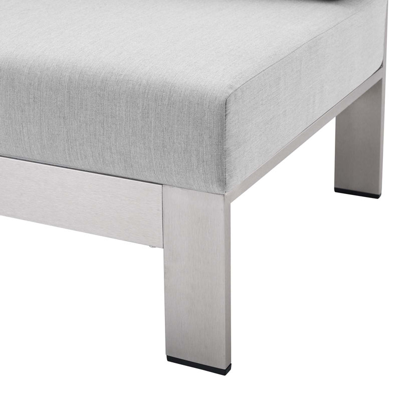 Causeuse d'extérieur à accoudoir droit en aluminium Shore Sunbrella, gris