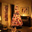 Arbre de Noël floconné épinette rose facile à installer