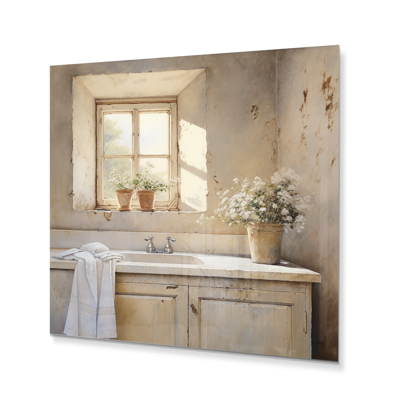 Farmhouse Laundry Charm IV - Art mural en métal pour salle de bain, H 16 po x l 16 po x P 1 po