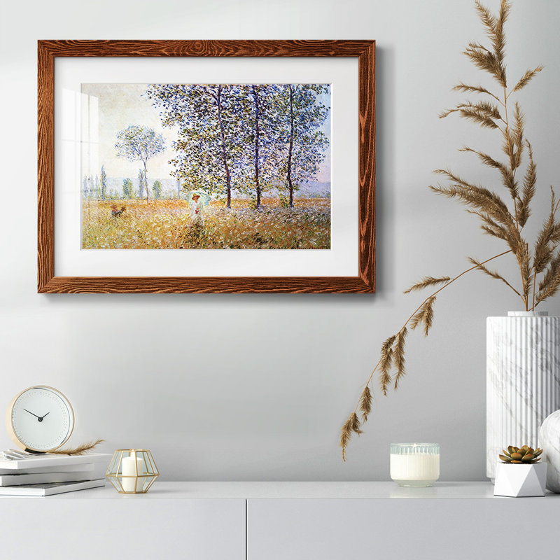 Peupliers au soleil par Monet, impression sur papier, Érable, H 28 po x l 42 po