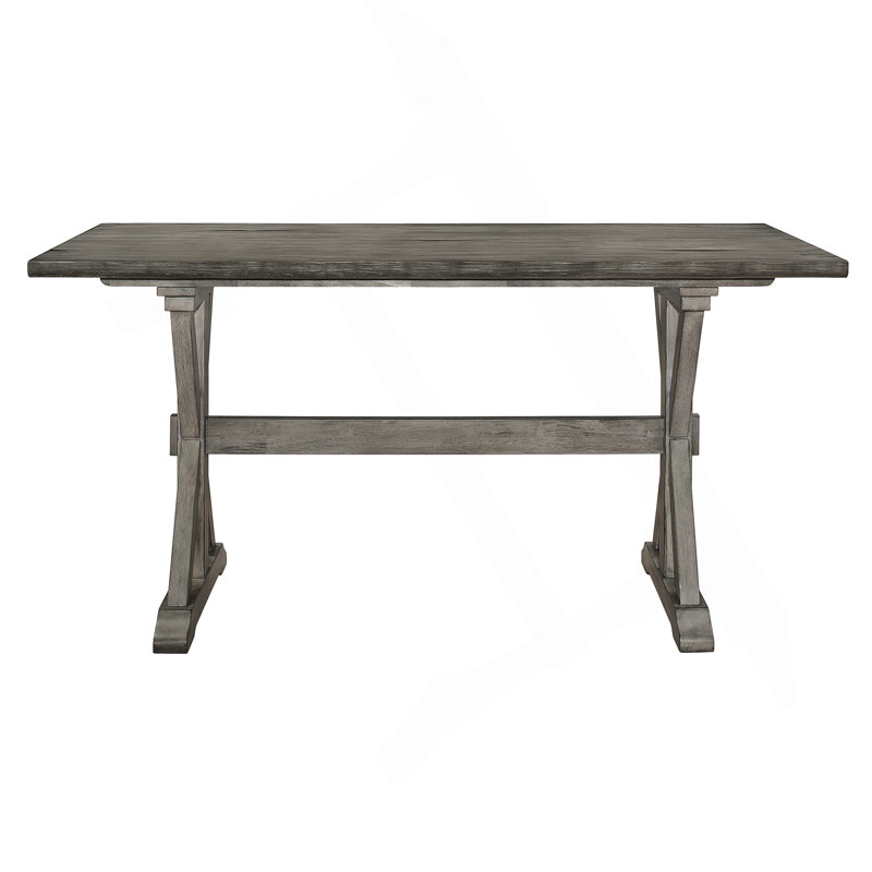 Rustic Look Distressed Grey Finish 1Pc Counter Height Dining Table Solid Rubberwood Kitchen Dining Furniture