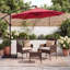 Ensemble de conversation de patio en osier 3 pièces avec parasol en porte-à-faux-515705216-515705218