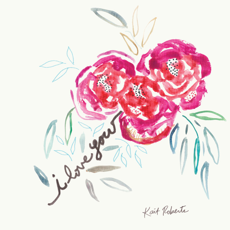 «I Love You» par Kait Roberts - impression, L 36 po x H 36 po, Toile tendue