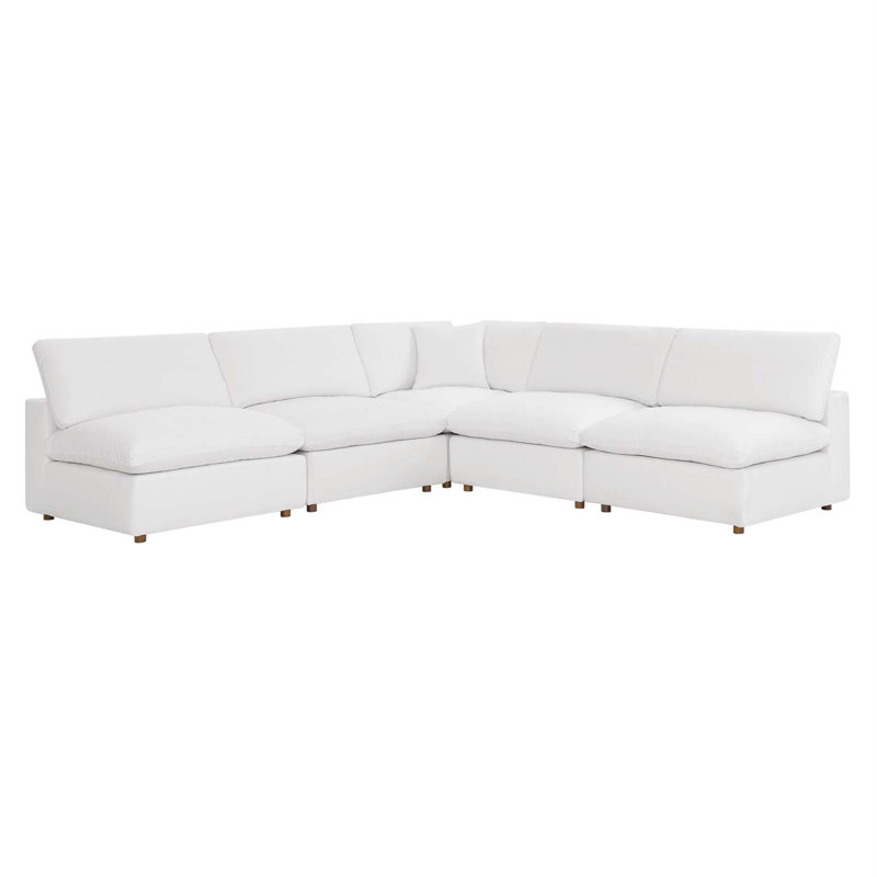 Canapé modulaire de coin modulaire 118 po Commix, Mélange de polyester blanc pur