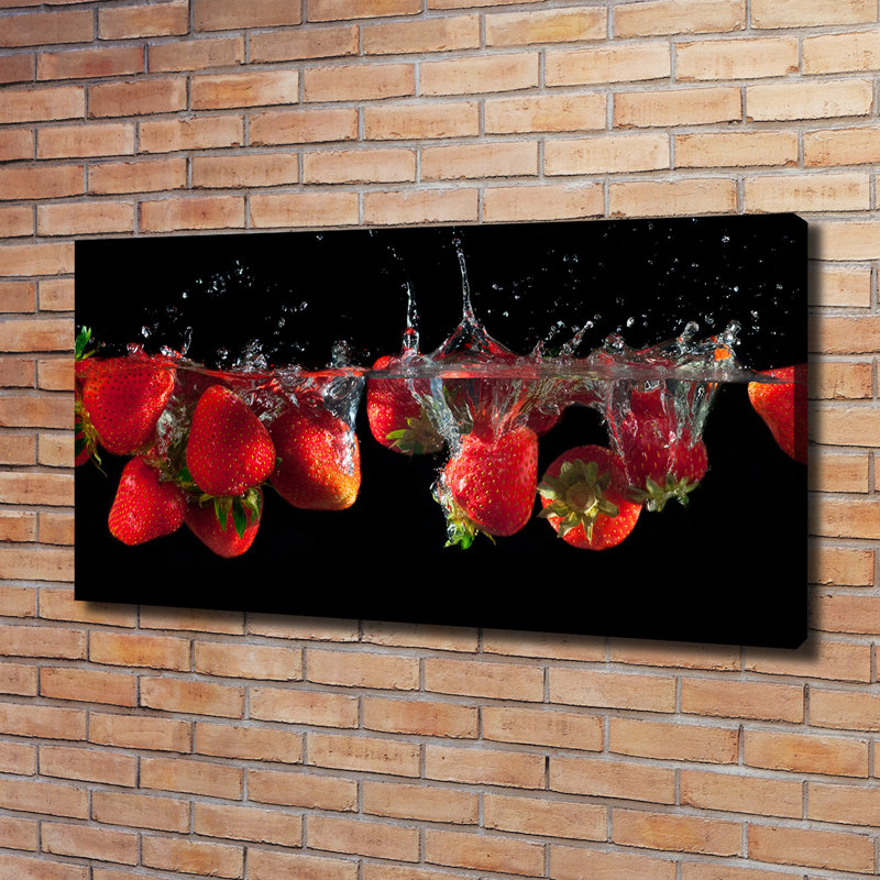 Strawberries Under Water - Wrapped Canvas Print