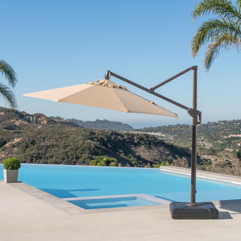 Parasol en porte-à-faux 10 pi Cassidey, Sunbrella® beige Maxim