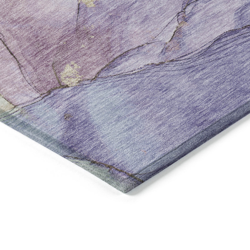 Tapis lavande lavable à la machine intérieur / extérieur Xhevrie, Rectangle 10 pi x 14 pi