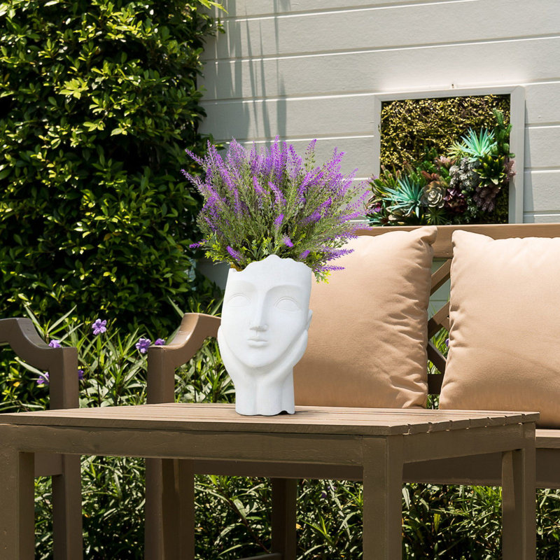 Head Oval Planter, White
