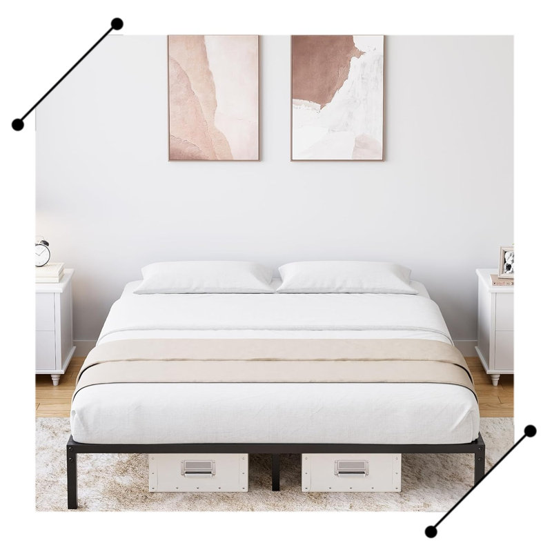 10 Inch Metal Bed Frame Sturdy Platform Bed Frame No Box Spring, Full