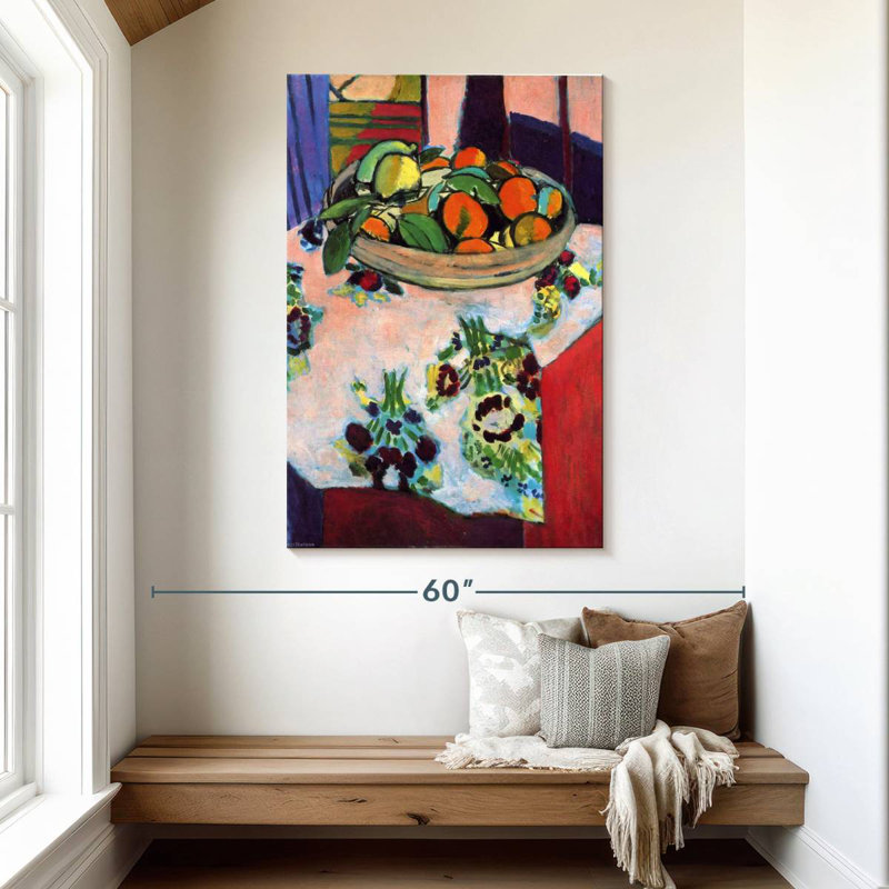 Panier Yarlin avec oranges, H 48 po x l 32 po