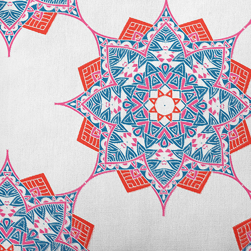 Housse et insert de coussin carré Happy Hippy, H 18 po x l 18 po, Bleu / corail