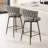 Swivel Linen Upholstered Metal Bar Stools Set with  soft cushioned Back-1700786046