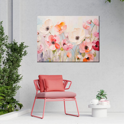 Art sur toile pastel coquelicots d'extérieur