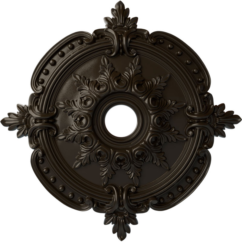 Médaillon de plafond classique Endurathane Benson, P 28 3/8 po x P 3 3/4 po x P 1 5/8 po (convient aux auvents jusqu'à 6 1/2 po), finition de foyer en pierre peinte à la main