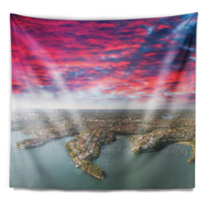 Photo de paysage urbain de Sydney sous la tapisserie du nuage rouge
