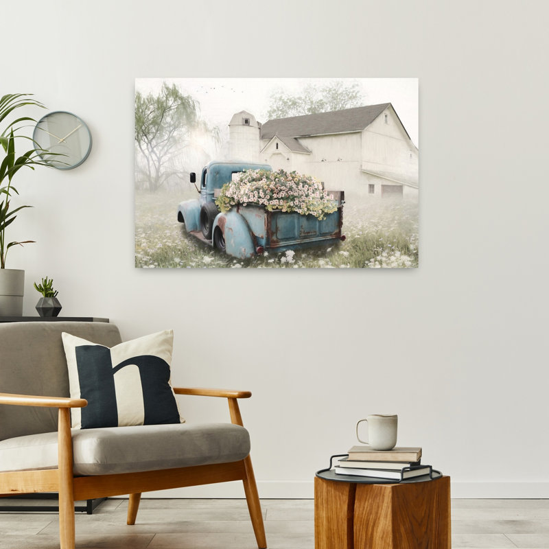 Art floral de printemps abstrait, H 24 po x l 36 po