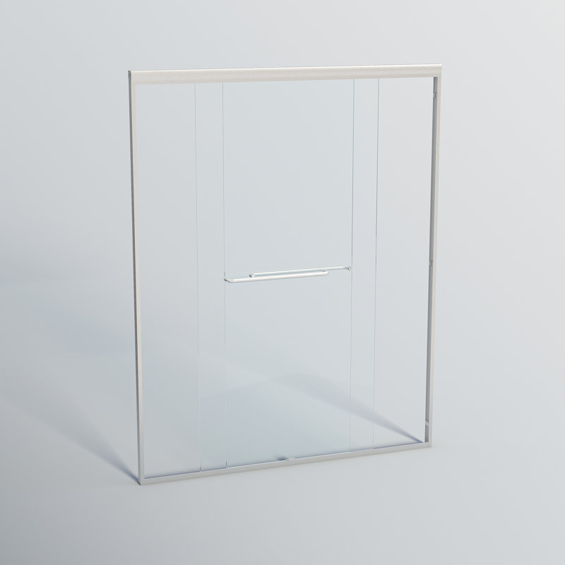 Double porte de douche coulissante, Nickel