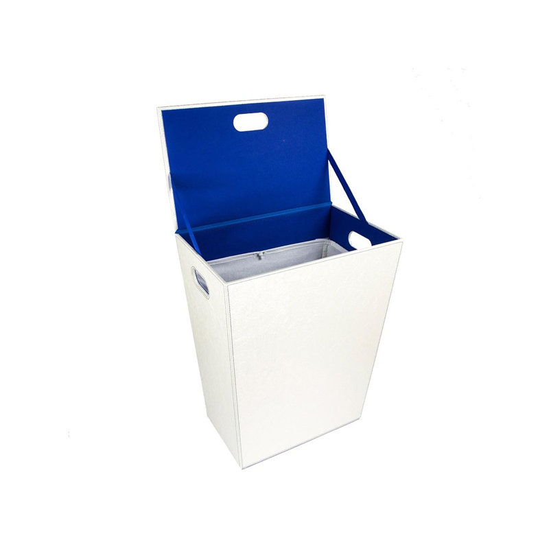 Complements Wood Laundry Hamper with Handles, White
