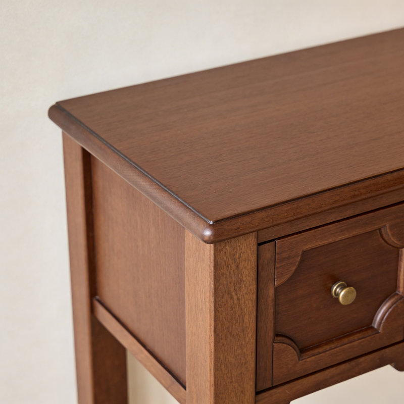 Console franÃ§aise rÃ©tro en bois massif, 33.9" H x 39.4" W x 13.8" D, Brown