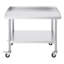 30 x 36 Inch Stainless Steel Commercial Prep Table with 4 Casters and 3-Sided Backsplash for Kitchens