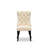 Dallas Parson Chairs - Button Tufted Nailhead Light Beige Polyester Fabric Padded Dining Chairs, Set of 2, Wirebrushed Black-1231451515