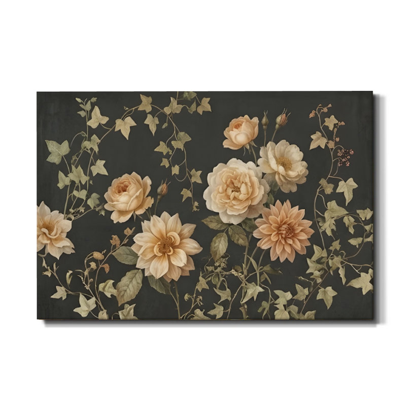 Victorian Blossom «Vintage Botanical Illustration Pastel Floral», toile encadrée