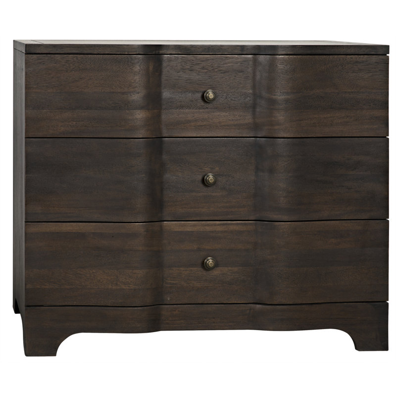 Claudie Solid Wood 38'' W 3 - Drawer Dresser