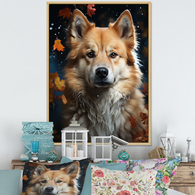 Chien Akita Aurora II sur toile