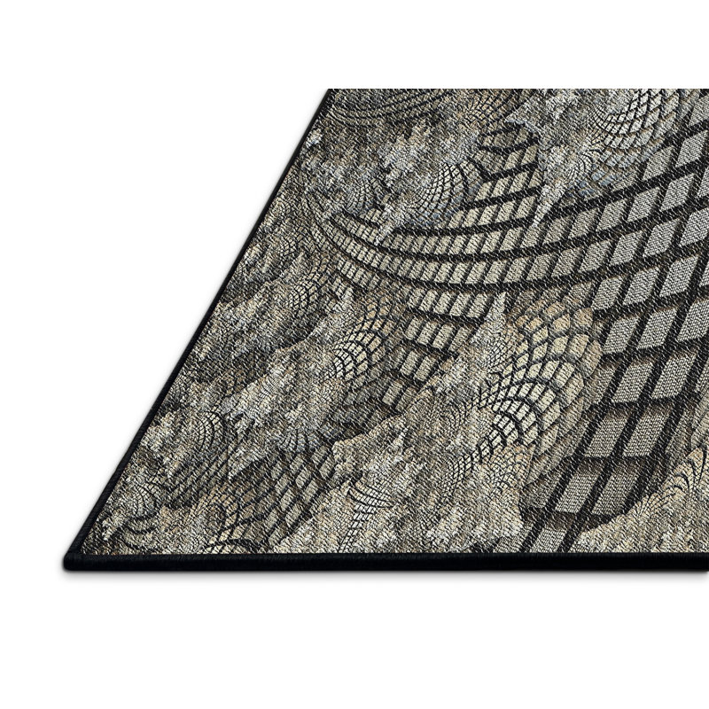 Tapis zone grise à motifs, Rectangle 5 pi x 8 pi