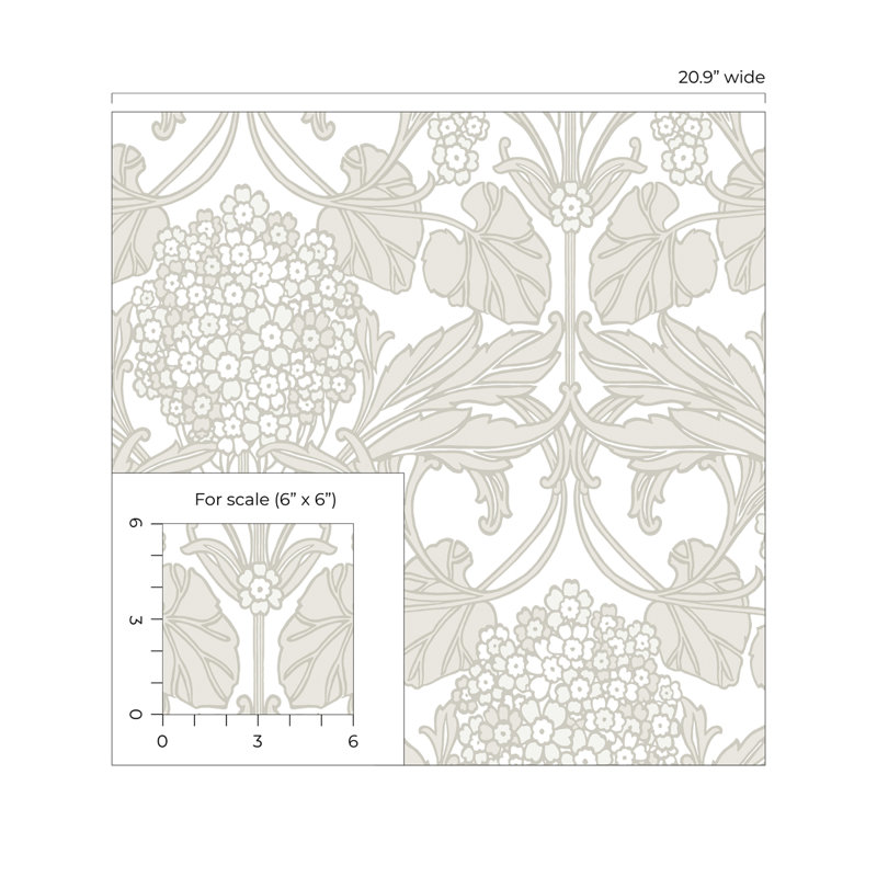 Rouleau de papier peint non tissé L 33 pi x l 20,9 po, Chêne pâle / perle