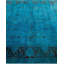 Tapis bleu noué à la main Mazarine, unique en son genre - bleu