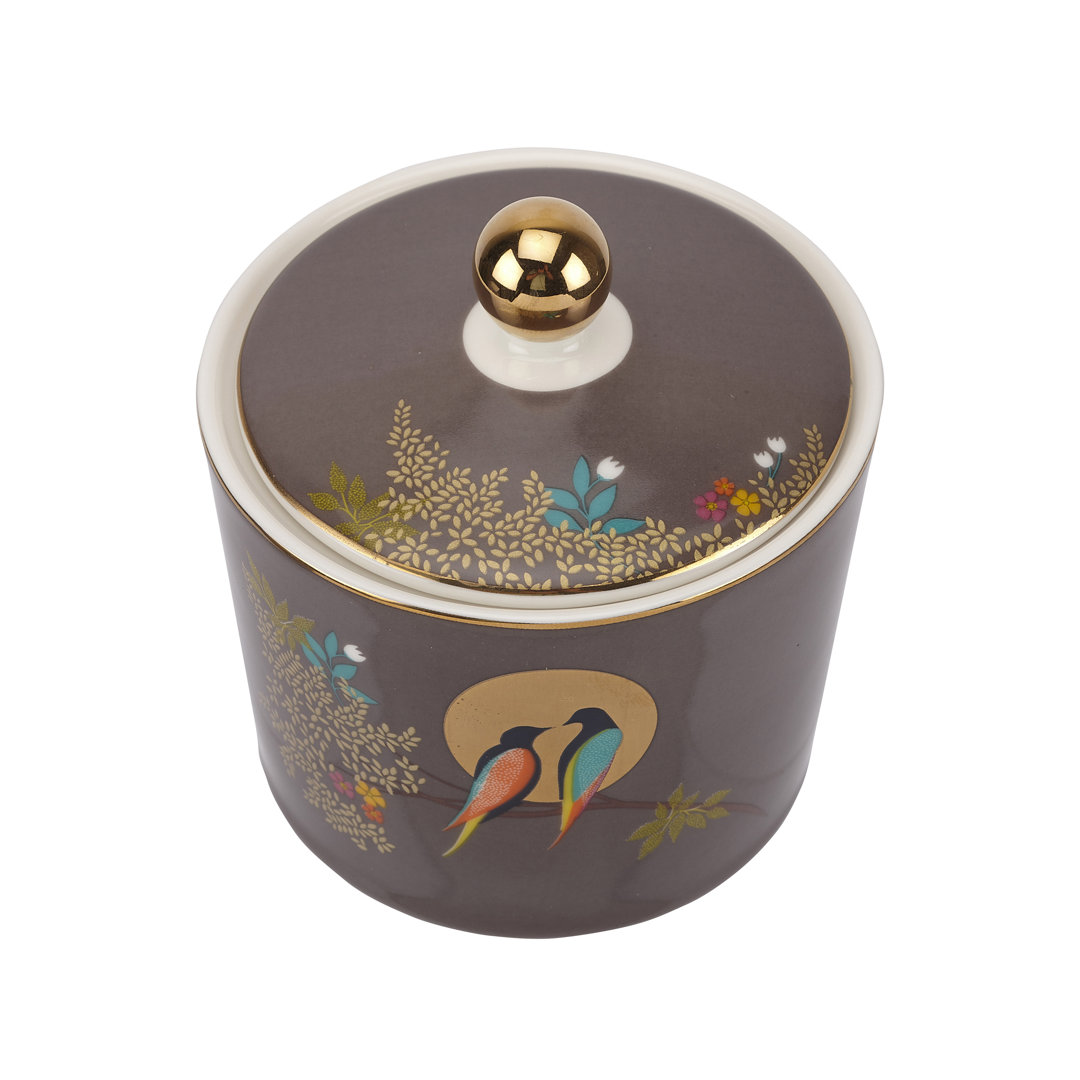 Sara Miller Chelsea Portmeirion Sm Chelsea Collection Covered Sugar 4.4" Dark Grey Portmeirion