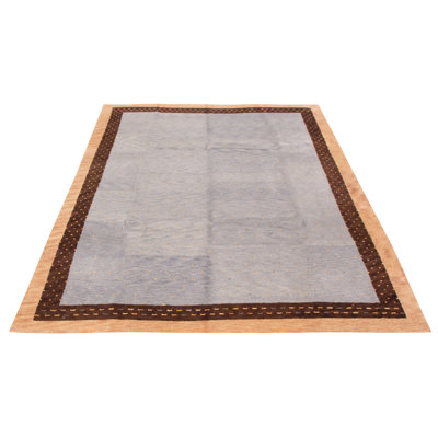 Tapis unique en laine noué à la main gris nouvel âge 8 pi x 11 pi Jerold