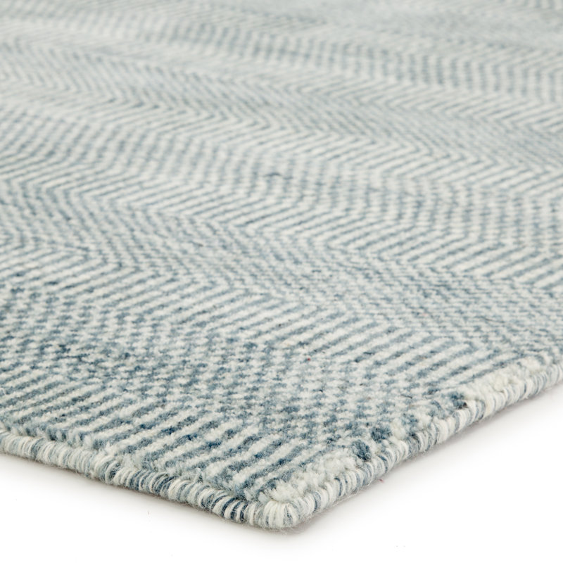 Tracyann Dark Blue/Ivory Rug, Rectangle 8'10" x 12'