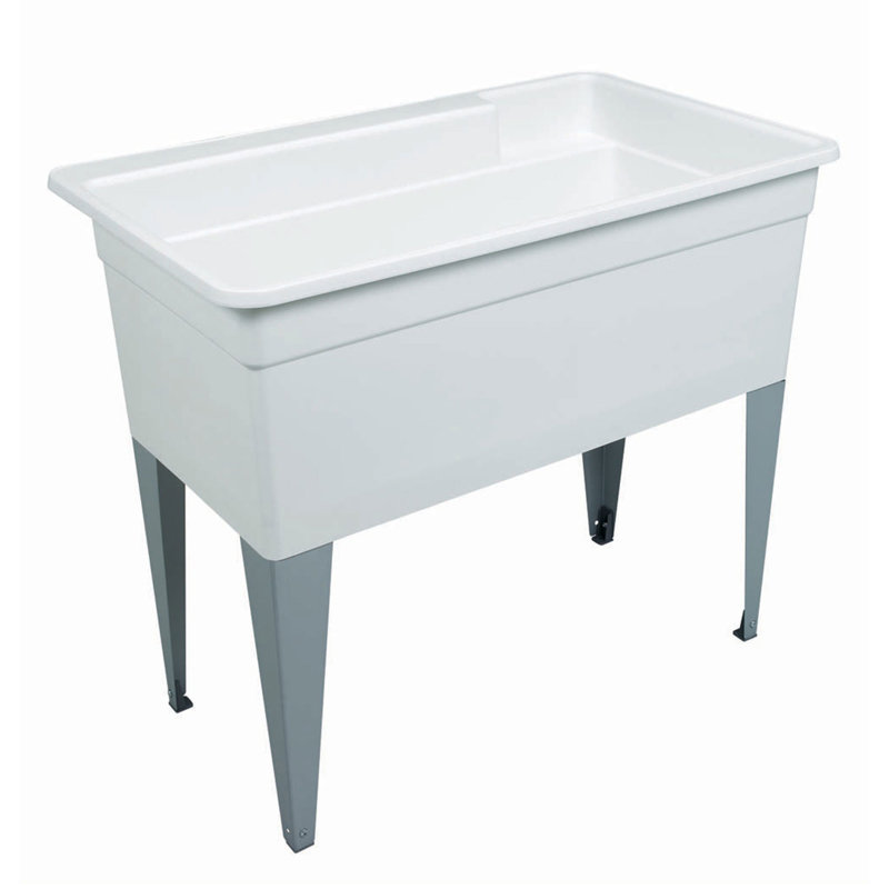 40'' L x 24'' W White Freestanding Laundry Sink