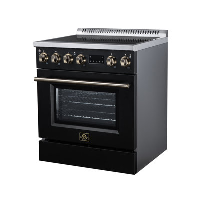 Forno Torino 30 Inch Induction Range, True Convection Oven, Air Fry, Air Sous Vide, Black
