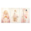 «Gentle Harmony Circular Geometric Vintage Pink», 3 pièces sur toile-1638046830-1638046834