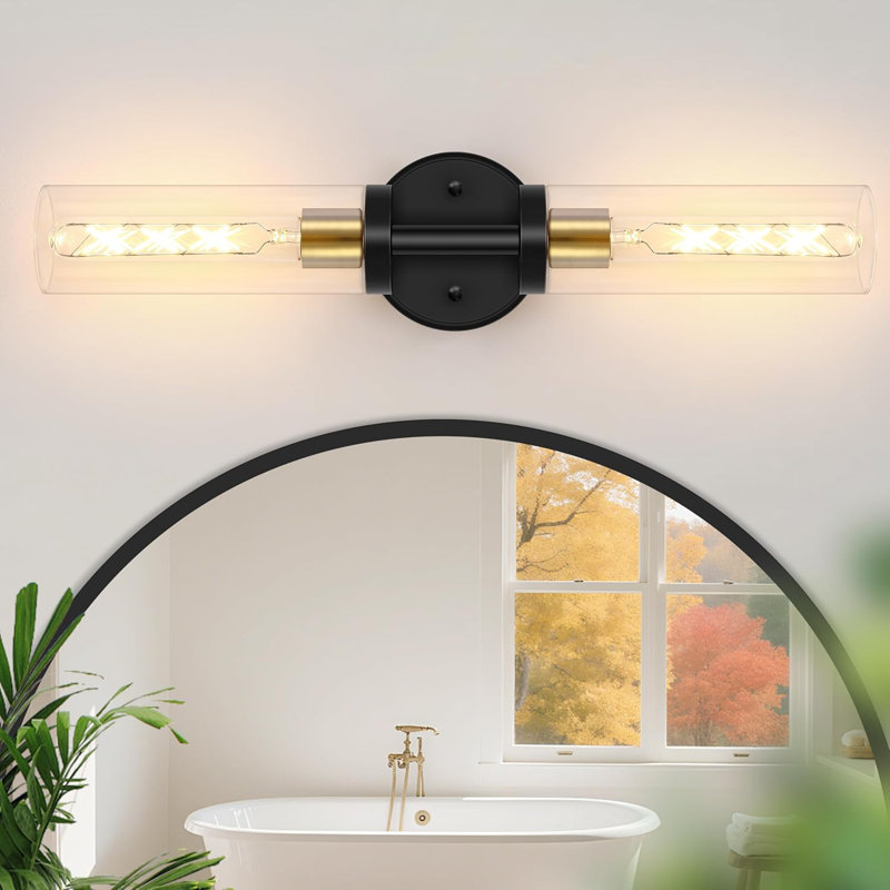 Appliques murales modernes avec abat-jour en verre transparent (ensemble de 2)