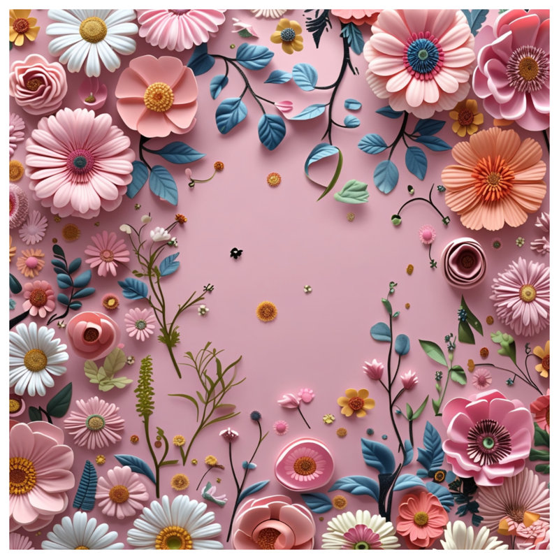 Couvre-lit matelassé à motif floral rose en papier toutes tailles, Très grand lit