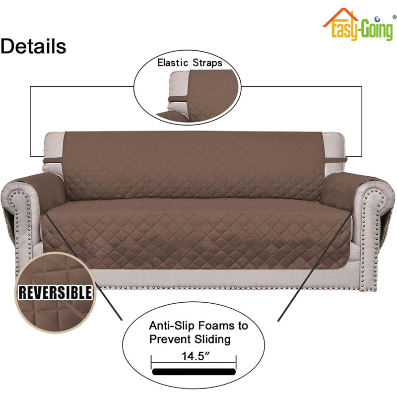 Housse pour canapé réversible, Tissu brun, H 11,54 po x l 16,26 po x P 16,02 po