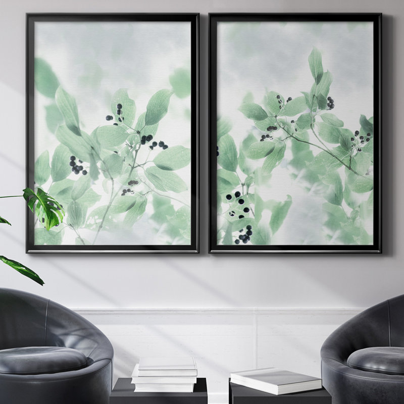 Irene Weisz - ensemble de 2 reproductions d'art, H 26,5 po x l 73 po x P 1,5 po, Toile avec cadre noir, Pas de tapis