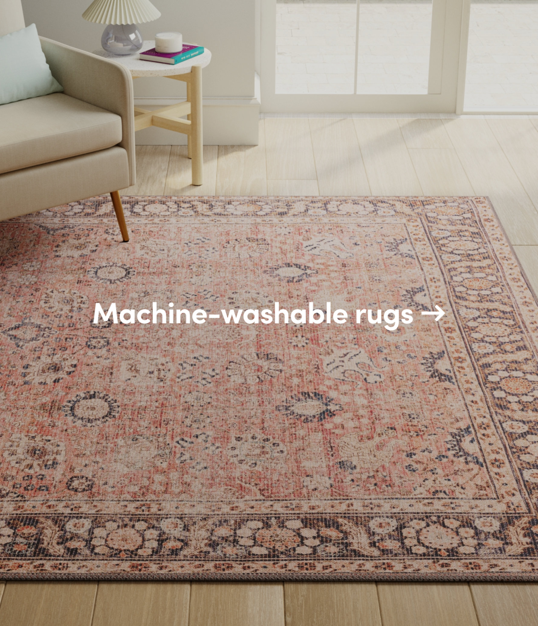 Machine-washable rugs