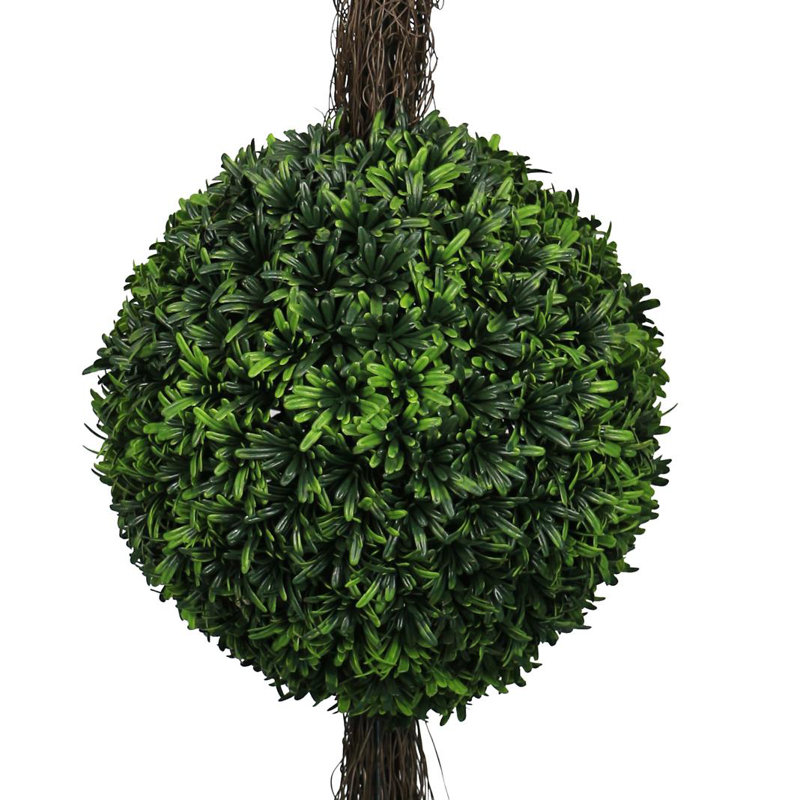 Leaf Artificial Boxwood Ball Trees 90cm Faux Boxwood Tree in Pot Liner